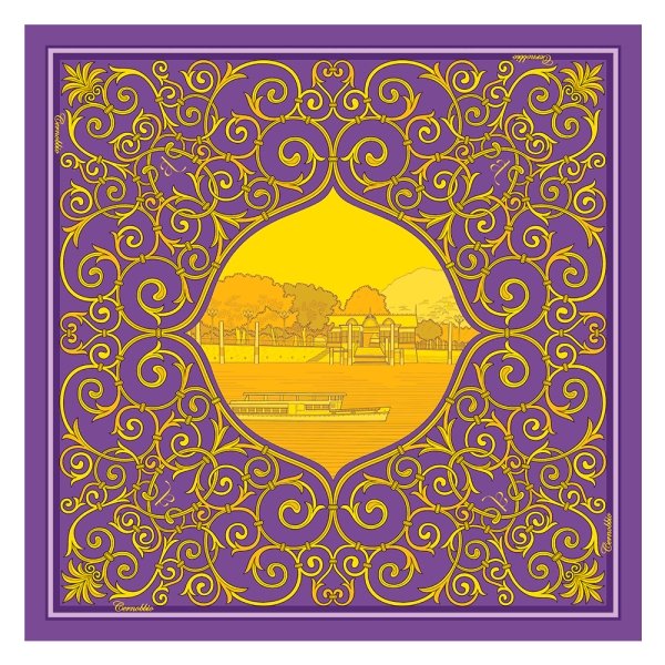 Foulard pur Soie - Cernobbio Violet 90x90 - Maison d'exception boutique