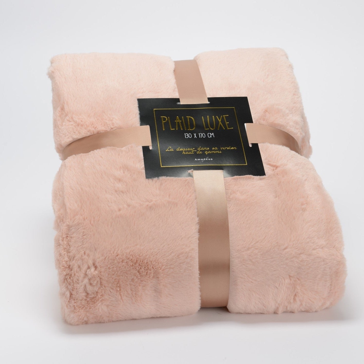 PLAID LUXE VX ROSE 170X240 - Maison d'Exception