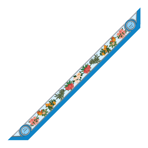 Bandeau - Fleurs Bleues 86x6 - Maison d'exception boutique