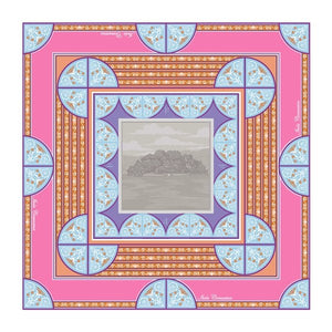 Foulard Pur Soie - Comacina Rose 90x90 - Maison d'exception boutique