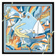 Foulard Pur Soie - Lariosaurus Azur 70x70 - Maison d'exception boutique