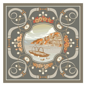 Foulard pur Soie - Sombre Varenne 90x90 - Maison d'exception boutique