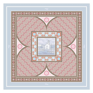 Foulard Pur Soie - Torno Azur 90x90 - Maison d'exception boutique