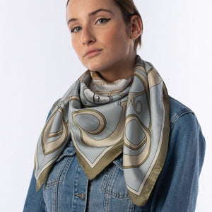 Foulard Pur Soie - Torno Pêche - 90x90 - Maison d'exception boutique